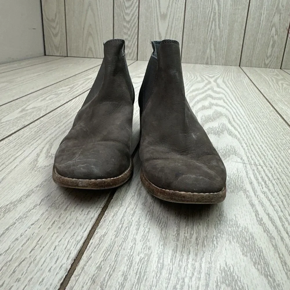 Eileen Fisher Brown Suede Chelsea Ankle Boot Size‎ 6 Wedge Heel Bootie